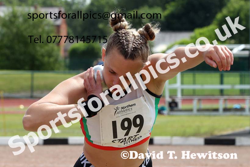 Senior womens shot putt, 2021 Northern Senior and Under-20s Champs., Leigh. Photo: David T. Hewitson/Sports for All Pics